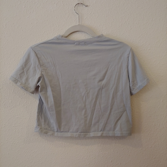 Zebra Light Blue Crop Top Crew Neck - Picture 3 of 3